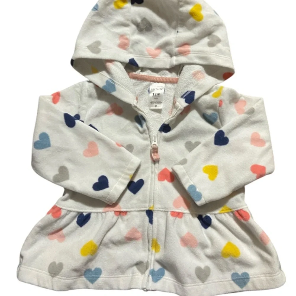 Heart Patterned Baby Hoodie - Picture 1 of 4